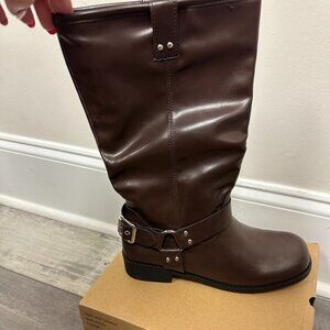 NEW! Coutgo Brown Mid-Calf Boots w/ Buckle – Size 8.5